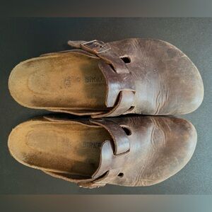 Birkenstock Rustic Brown Leather Mules